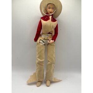 Vintage Cowgirl Doll with Western Outfit Missing Hair